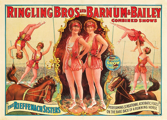 Ringling Bros and Barnum and Bailey The Rieffenach Sisters, women in pink