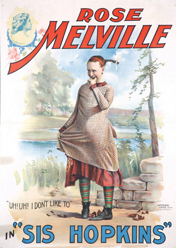 Rose Melville in Sis Hopkins, woman in red