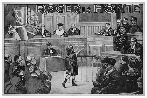 Roger la Honte, black and white, girl speaks to men