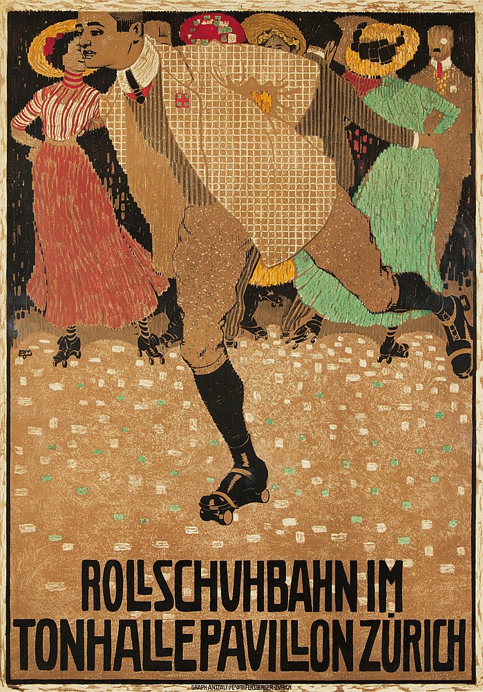 Rollschuhbahn im Tonhalle Pavillon Zurich, roller skating