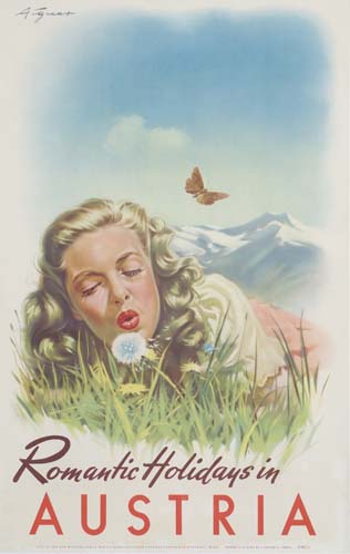 Romantic Holidays in Austria, woman in a field with flowers