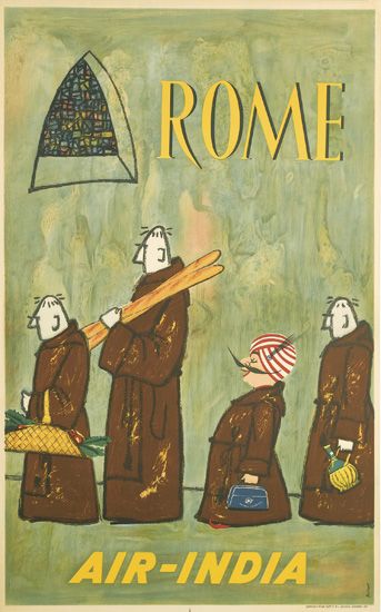 Rome Air India, men hold bread