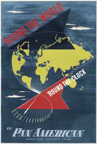 Round the World, Round the Clock, map, Pan American