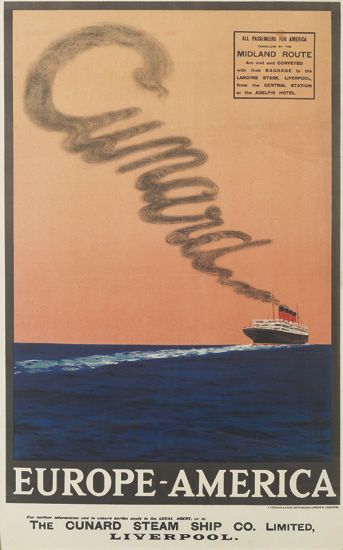 Europe America Cunard, ship at sea