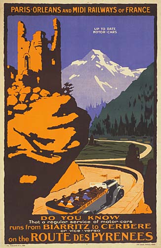 Route des Pyrenees, mountain and castle