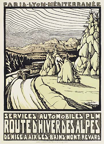 Route D’Hiver des Alpes, black and white poster