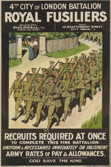 Royal Fusiliers, soldiers marching