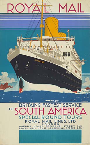 Royal Mail to South America, Britain’s Fastest Service, black ship