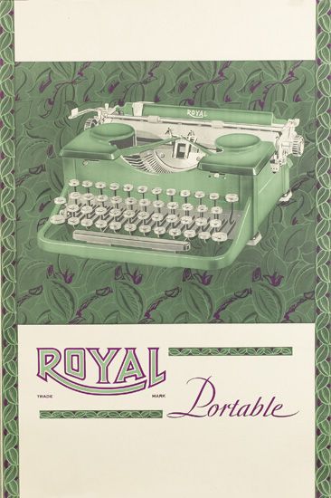 Royal Portable, typewriter, green poster