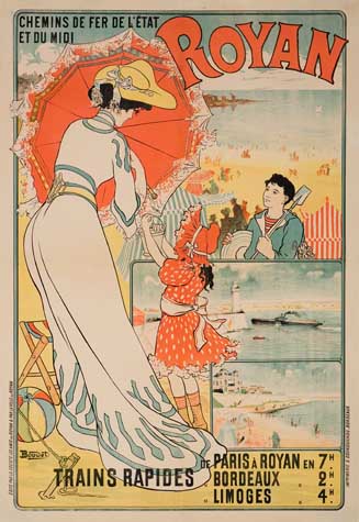 Royan Trains Rapides, woman with orange umbrella