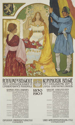 Royaum de Belgique, women in long dresses, fruit