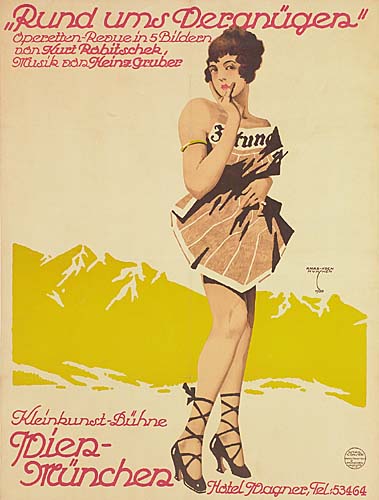 Rund ums Deranugen, woman in pink, yellow mountain