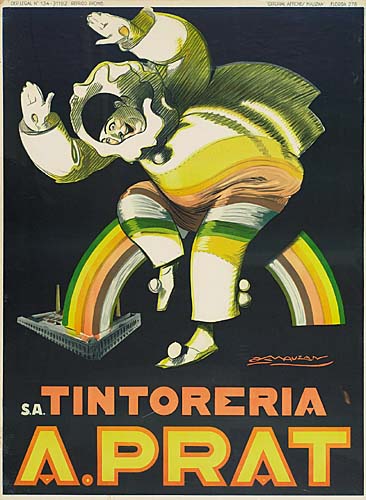 SA Tintoreria A. Prat, clown in white