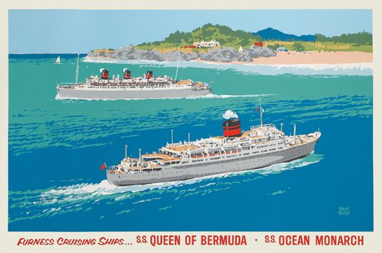 Furness Cruising Ships, SS Queen of Bermuda, two white ships
