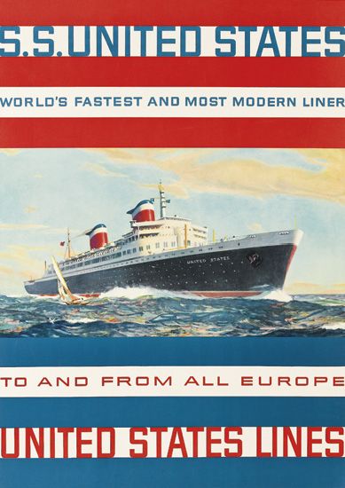 SS United States, United States Lines, black ship