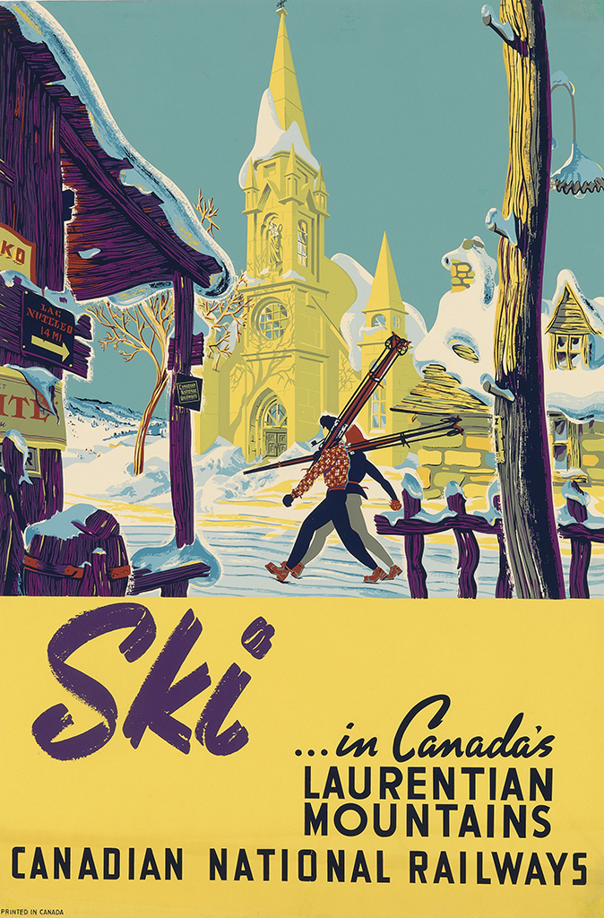 Ski in Canada’s Laurentian Mountians, golden church