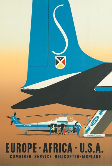 Europe, Africa, USA, Combined Service, blue plane