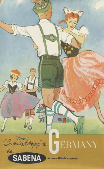 Sabena Belgian World Airlines, Germany, dancing couple
