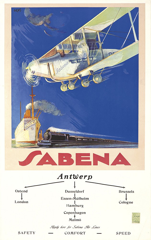 Sabena Antwerp, white plane