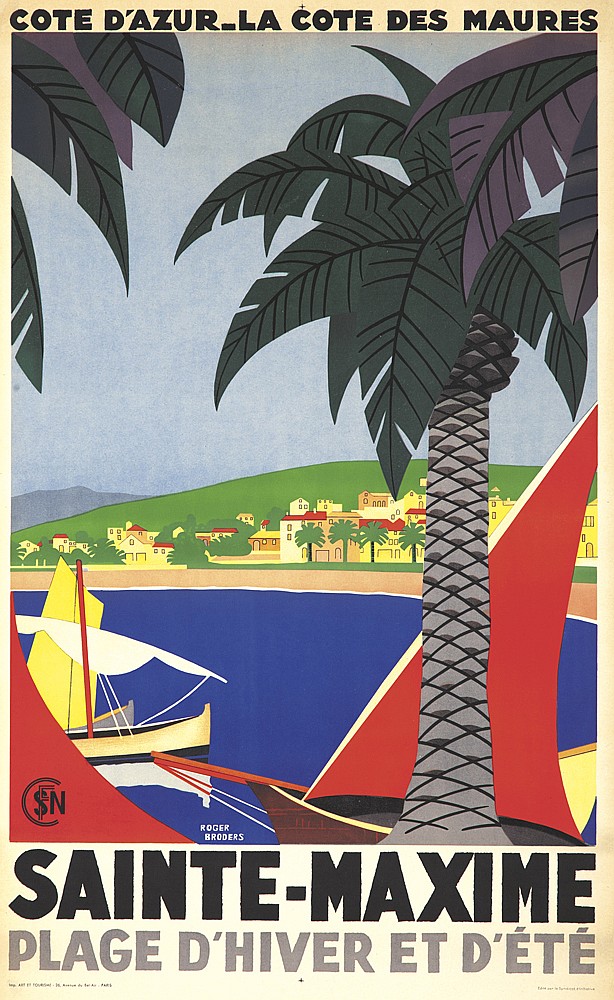 Sainte-Maxime, Plage D’Hiver et D’ete, palm trees
