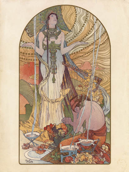Woman in peacock headdress, larger poster
