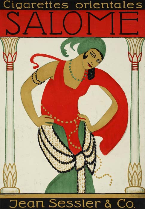 Cigarettes orientales Salome, woman in red