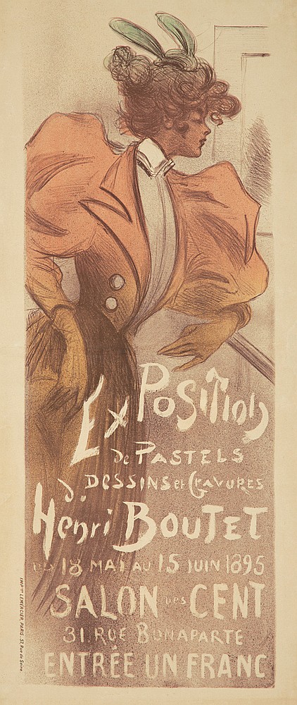 Exposition de Pastels dessins et Cravures Henri Boutet, woman in red