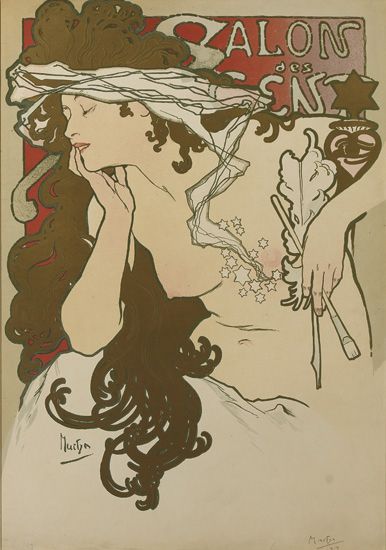 Salon des Cents, topless woman in white