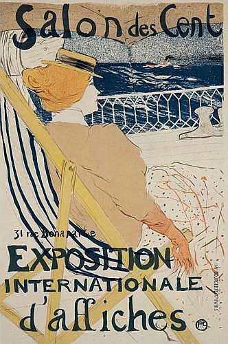 Salon des Cent, Exposition Internationale d’affiches, woman on the balcony