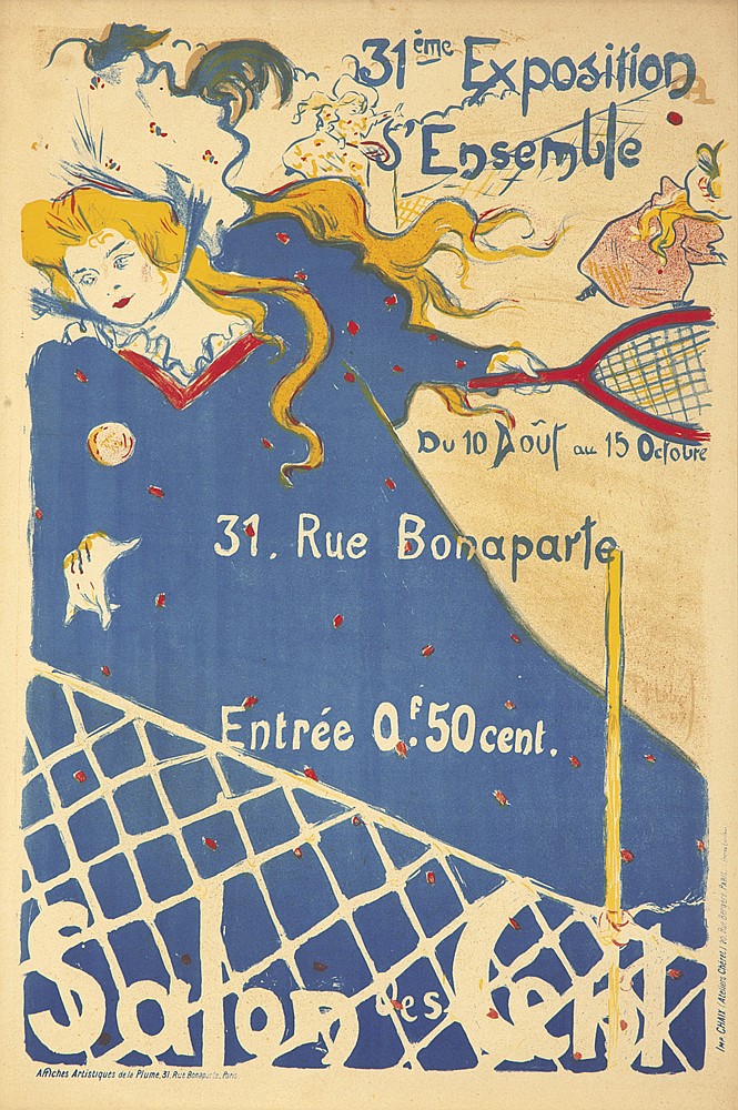 Salon des Cent, woman in blue, tennis