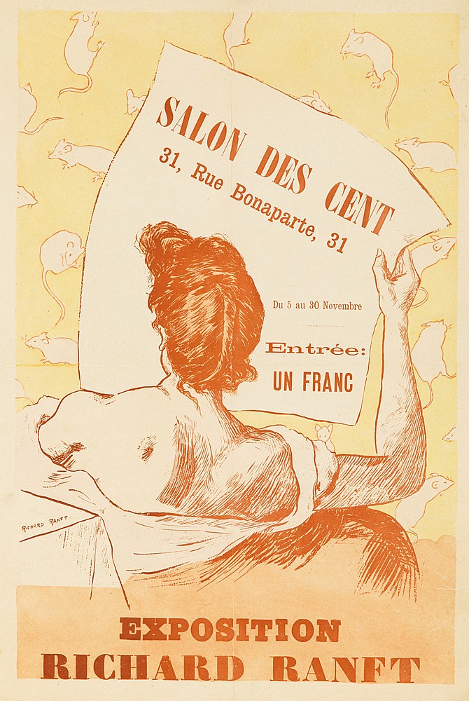 Salon des Cent, yellow poster, Exposition Richard Ranft