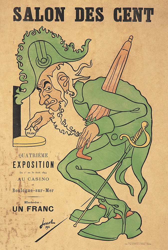 Salon des Cent, man in blue, Exposition