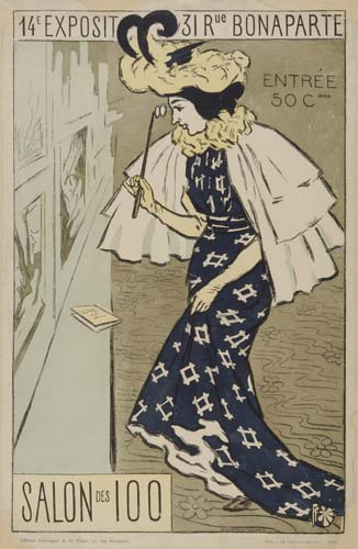 Salon des 100, woman in blue