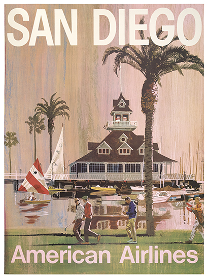 San Diego American Airlines, palm trees