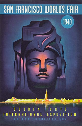 San Francisco World’s Fair Golden Gate International Exposition, 1940, statue of a face