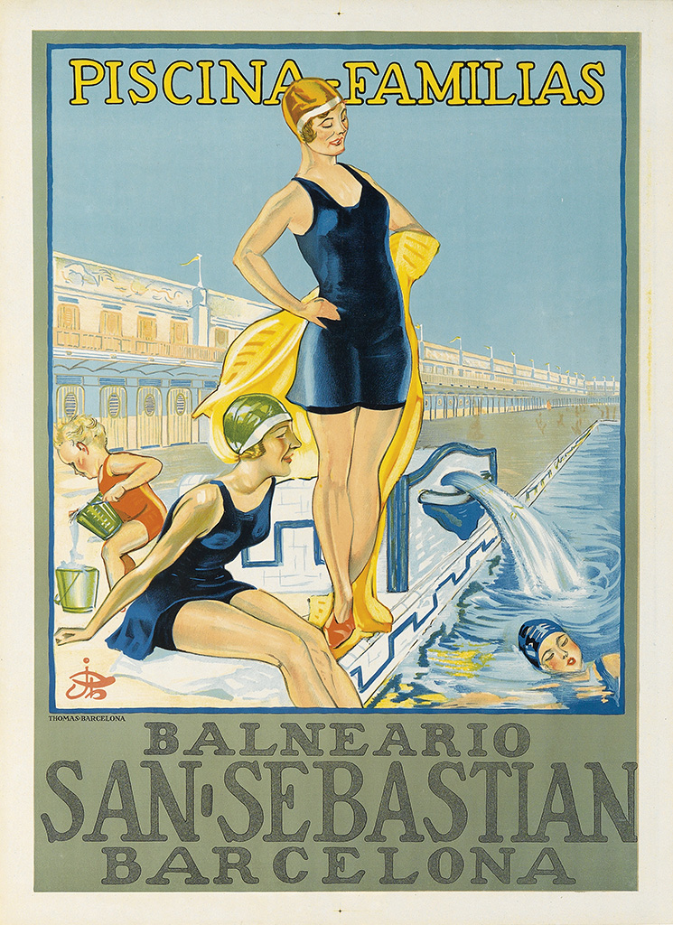 San Sebastian Barcelona, women in swimsuits