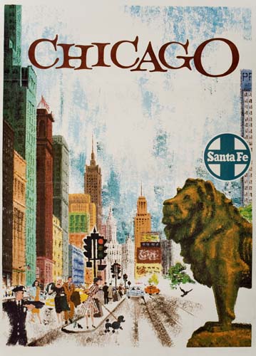 Chicago, Santa Fe, lion statue