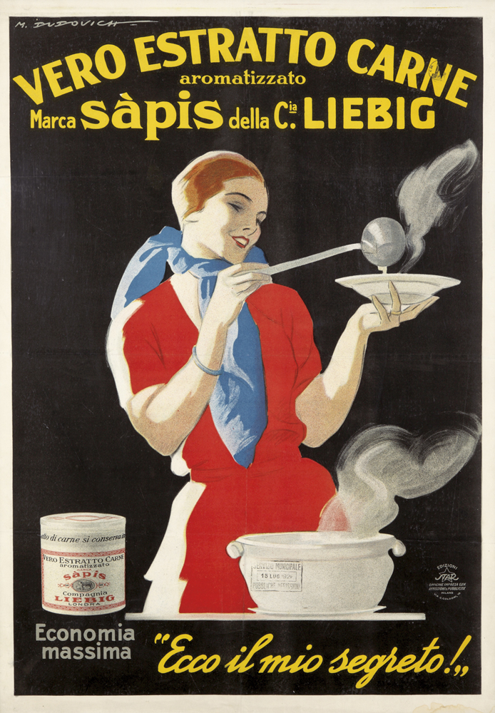 Vero Estratto Carne, black poster, woman in red