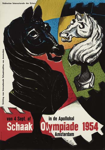 Schaak Olympiade 1954, horse heads