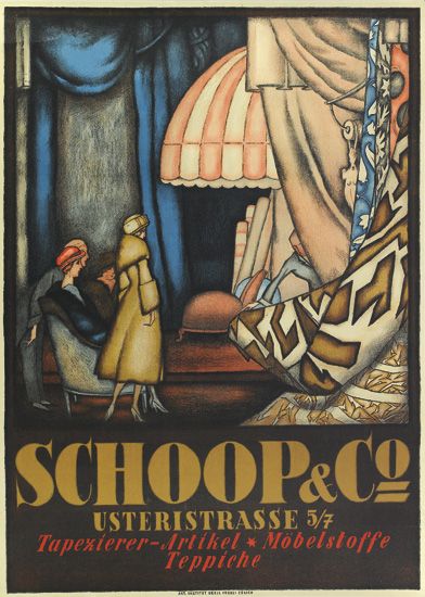 Schoop and Co, Usteristrasse, woman in brown coat