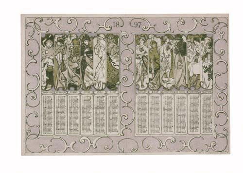 1897, grey poster, calendar