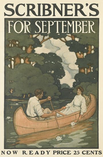 Scribner’s for September, couple in canoe