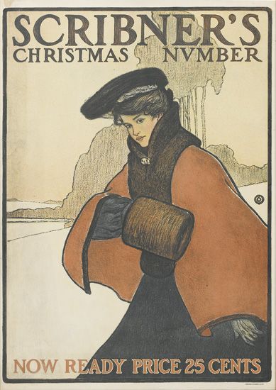 Scribner’s Christmas Number, woman in red coat