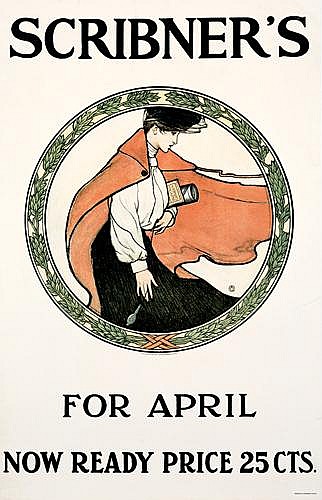 Scribner’s for April, woman in red cape