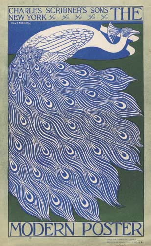 Charles Scribner’s Sons, The Modern Poster, peacock, blue