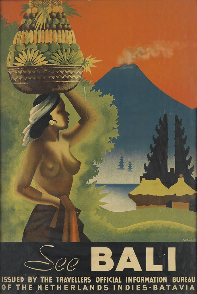See Bali, topless woman with basket