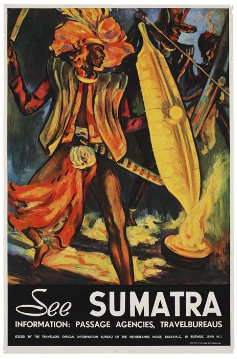 See Sumatra, man with large gold instrument