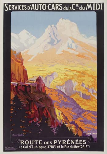 Services d’Auto Cars de la Cie du Midi, Route des Pyrenees, mountains