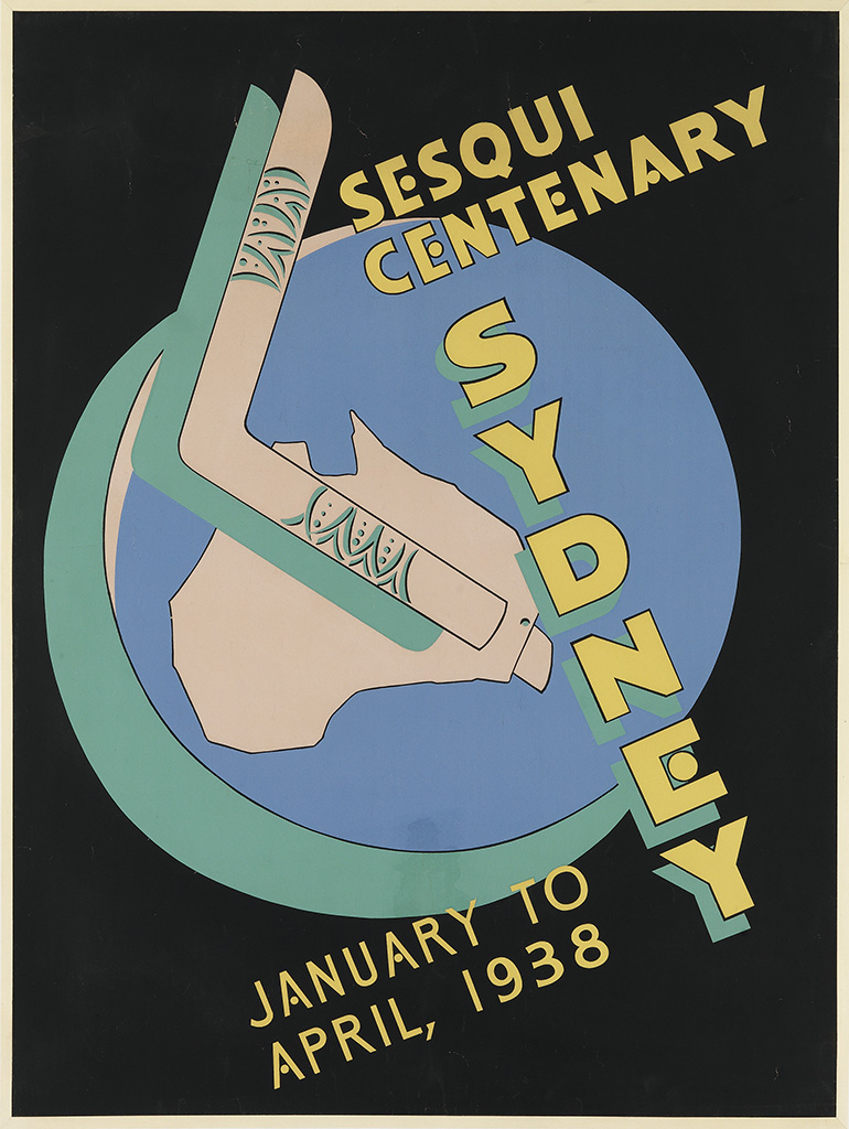 Sesqui Centenary Sydney, 1938, black poster