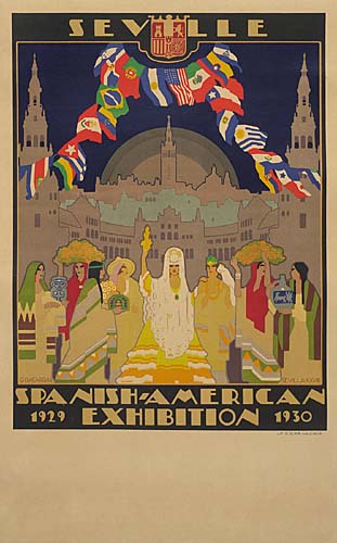 Seville Spanish American Exhibition, flags